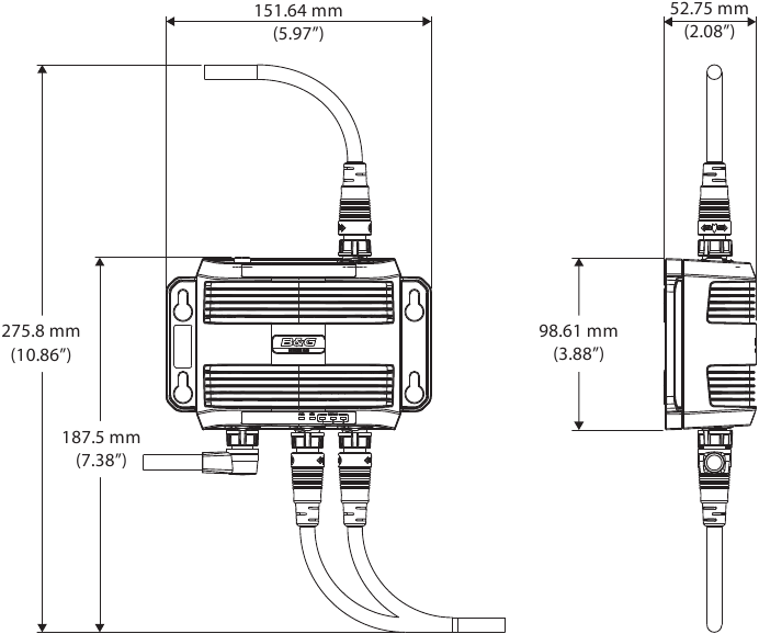 B&G - NEMESIS - Rysunek wymiarowy Rysunek wymiarowy