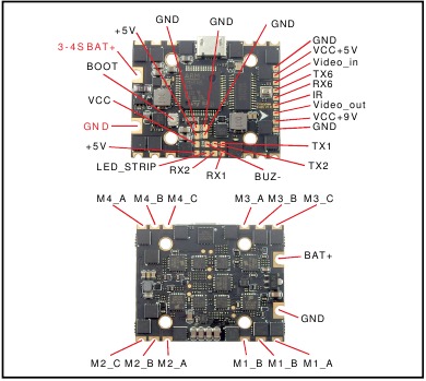 Eachine - Novice IV - Flight controller pinout Flight controller pinout