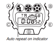 CASIO - G-SHOCK DW6900 - Per attivare e disattivare la ripetizione automatica del conto alla rovescia Per attivare e disattivare la ripetizione automatica del conto alla rovescia