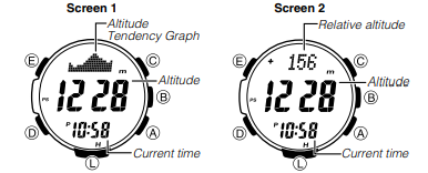 CASIO - PRG-270 - Selecionando o Formato da Tela de Altitude Selecionando o formato da tela de altitude