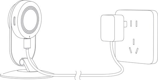 Xiaomi - Caméra de sécurité Mi Home SXJ01ZM - Configuration rapide - Étape 1 - Brancher à une source d'alimentation Configuration rapide - Étape 1 - Brancher à une source d'alimentation