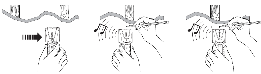 Zircon - StudSensor SL - Skannaus Stud Scan- tai DeepScan -tilassa Skannaus Stud Scan- tai DeepScan -tilassa