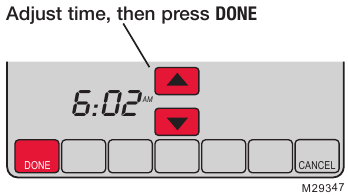 Honeywell - VisionPRO TH8000 Series - Óra beállítása - 2. lépés - Mentés és kilépés Óra beállítása - 2. lépés - Mentés és kilépés