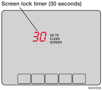Honeywell - VisionPRO TH8000 Series - Képernyő tisztítás - 2. lépés - Nyomja meg a kész gombot Képernyő tisztítás - 2. lépés - Nyomja meg a kész gombot
