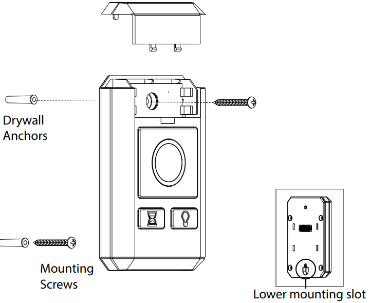 Overhead Door - Consola de pared inalámbrica - Montaje del dispositivo Montaje del dispositivo
