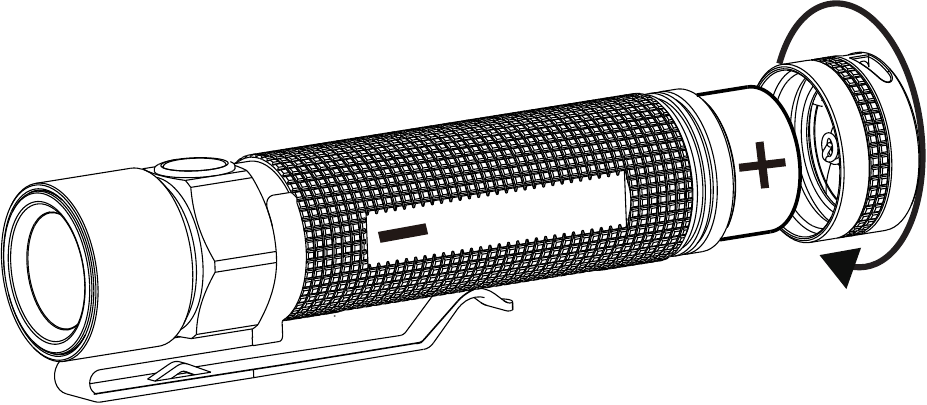 OLIGHT - S2 BATON - BATTERY INSTALLATION BATTERY INSTALLATION