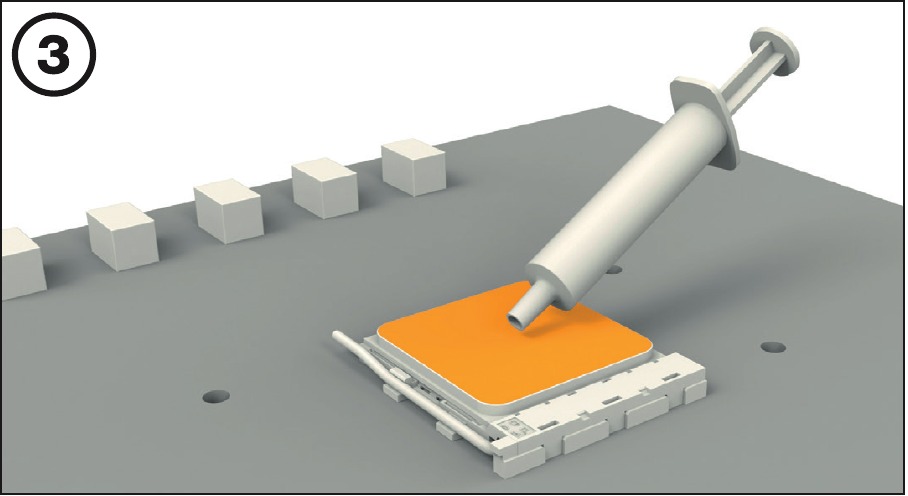 BE QUIET! - SHADOW ROCK 3 - AMD: AM5/AM4 - Rozprowadzanie pasty termoprzewodzącej AMD: AM5/AM4 - Rozprowadzanie pasty termoprzewodzącej