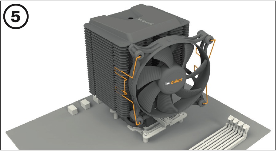 BE QUIET! - SHADOW ROCK 3 - Intel LGA 1700/1200/115 - Mocowanie wentylatora chłodzenia Intel LGA 1700/1200/115 - Mocowanie wentylatora chłodzenia