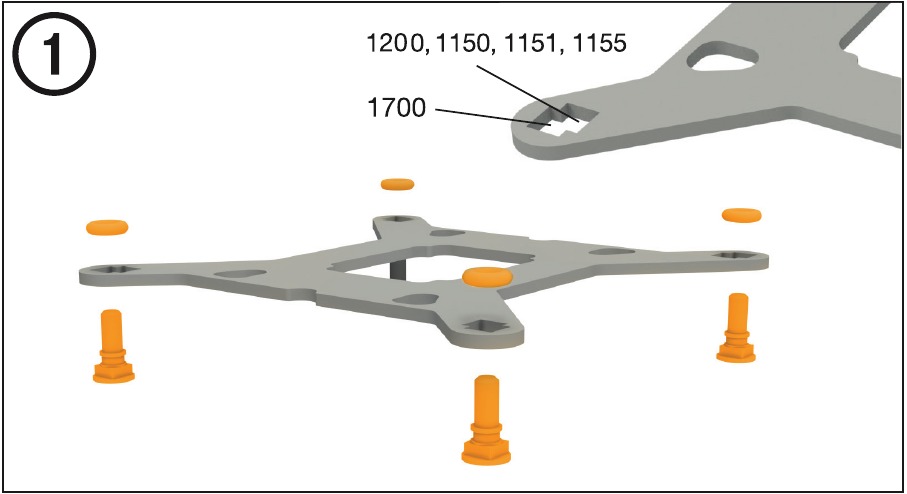 BE QUIET! - SHADOW ROCK 3 - Intel LGA 1700/1200/115 - Montaż płytki montażowej Intel LGA 1700/1200/115 - Montaż płytki montażowej