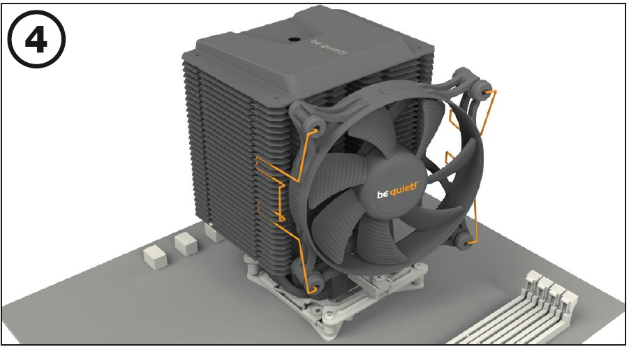BE QUIET! - SHADOW ROCK 3 - LGA 2011/2066 - Mocowanie wentylatora na chłodzeniu LGA 2011/2066 - Mocowanie wentylatora na chłodzeniu