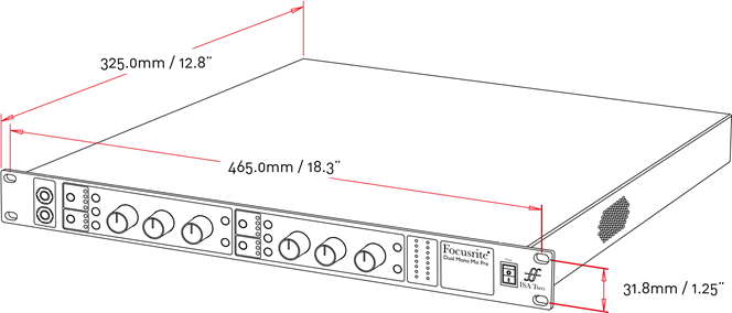 Focusrite - ISA Two - PHYSICAL CHARACTERISTICS FÜÜSIKALISED OMADUSED
