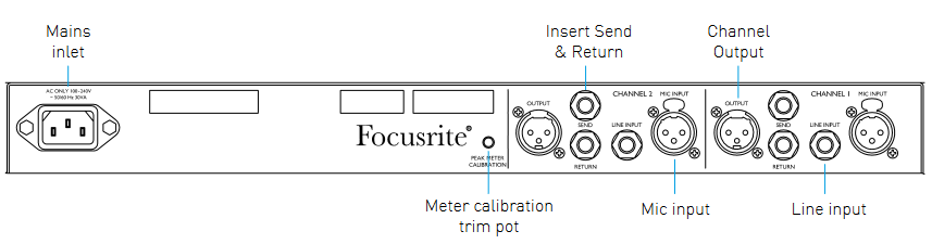 Focusrite - ISA Two - Rear Panel Tagapaneel