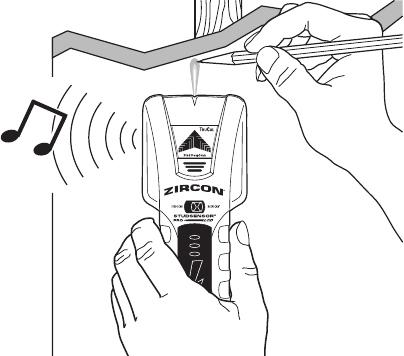 Zircon - StudSensor Pro LCD - FINDING A STUD - Step 2 FINDING A STUD - Step 2