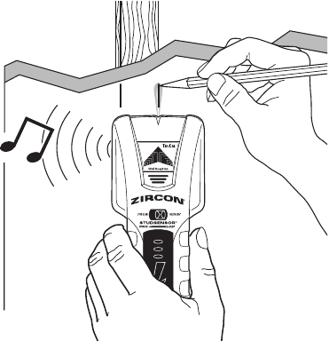 Zircon - StudSensor Pro LCD - FINDING A STUD - Step 4 FINDING A STUD - Step 4