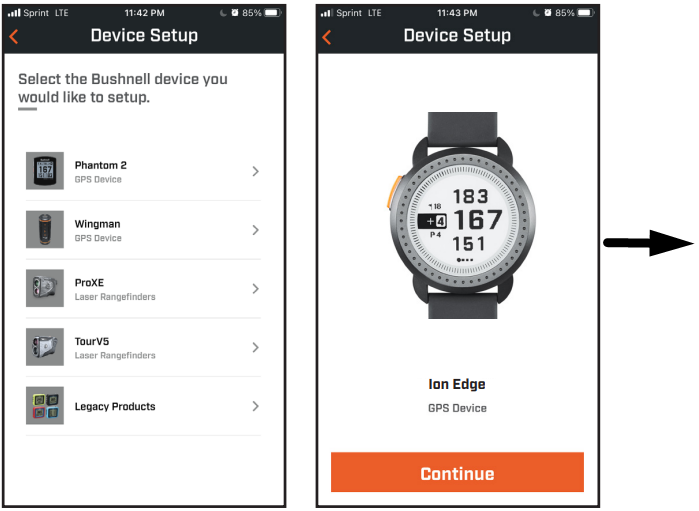 Bushnell GOLF - iON Edge - Ion Edge'inizi telefonunuza ve uygulamaya bağlamak için - Adım 1 Ion Edge'inizi telefonunuza ve uygulamaya bağlamak için - Adım 1