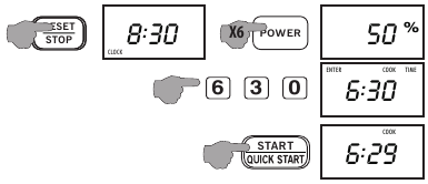 Tesco - MT1710 - Pavyzdys: gaminkite maistą 50% galia 6 min:30 sek. Pavyzdys: gaminkite maistą 50% galia 6 min:30 sek.