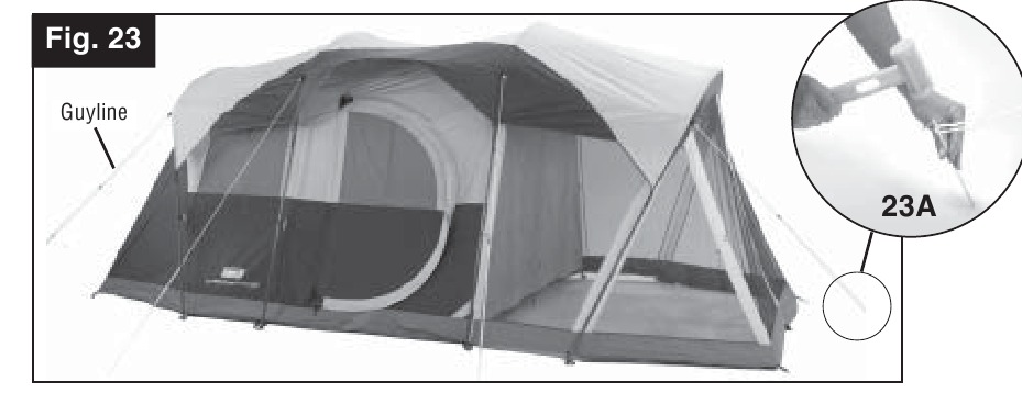 Coleman - ELITE WEATHERMASTER TENT - Sadesuojan kiinnittäminen, vaihe 5 Sadesuojan kiinnittäminen, vaihe 5