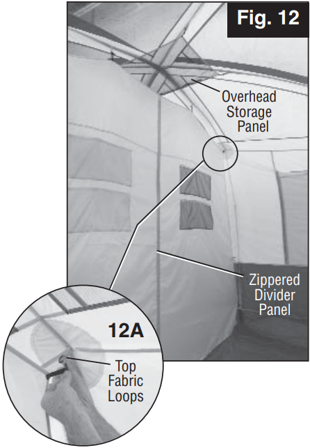 Coleman - MAX CABIN TENT 13'X'9' - Attaching the Room Divider Attaching the Room Divider