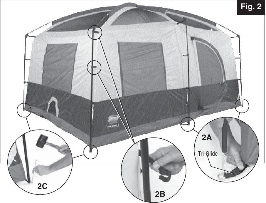 Coleman - MAX CABIN TENT 13'X'9' - To Set Up The Unit - Part 2 To Set Up The Unit - Part 2