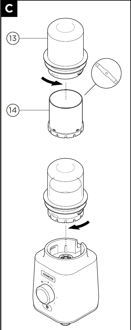 Kenwood - BLP41 - Түйіршіктеуіш (егер жеткізілсе) Түйіршіктеуіш (егер жеткізілсе)