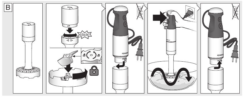 Kenwood - Triblade XL HBM40 - Hoe het apparaat te gebruiken - Puree-accessoire Hoe het apparaat te gebruiken - Puree-accessoire