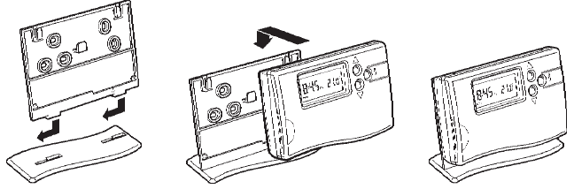 Honeywell - CM61NG - Usando o suporte de mesa para a unidade de ambiente Usando o suporte de mesa para a unidade de ambiente