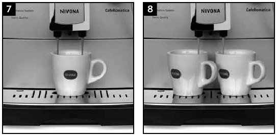 Nivona - CafeRomatica NICR 520 - Coloque uma ou duas xícaras Coloque uma ou duas xícaras