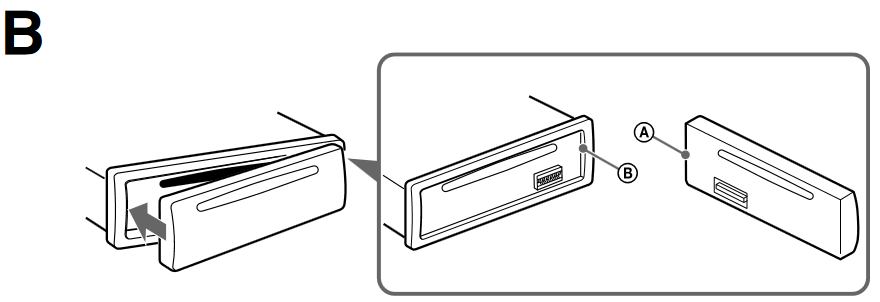 Sony - CDX-GT20W - Come staccare e attaccare il pannello frontale - Fase 2 Come staccare e attaccare il pannello frontale - Fase 2