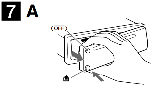 Sony - CDX-GT20W - Come staccare e attaccare il pannello frontale - Fase 1 Come staccare e attaccare il pannello frontale - Fase 1