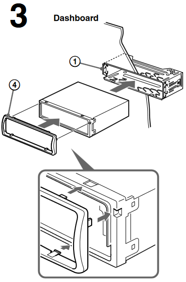Sony - CDX-GT20W - Installazione nel cruscotto - Fase 3 Installazione nel cruscotto - Fase 3