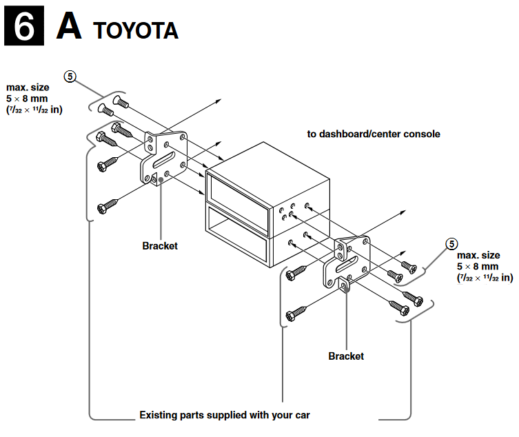 Sony - CDX-GT20W - Montaggio dell'unità in un veicolo giapponese - Fase 1 Montaggio dell'unità in un veicolo giapponese - Fase 1