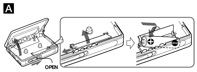 Sony - Walkman WM-EX505 - Për të futur baterinë Për të futur baterinë