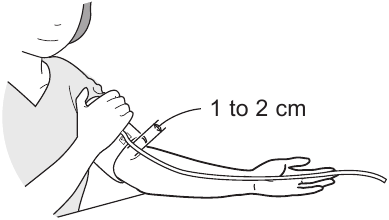 Omron - S1 - Umístěte paži správně. Umístěte paži správně.