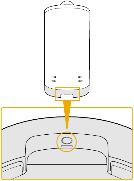Bowers & Wilkins - Formation Duo - Tænd og sluk - Placering af nulstillingsknap Tænd og sluk - Placering af nulstillingsknap