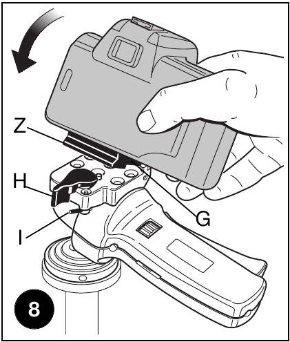 Manfrotto - 322RC2 - MONTAJE DE LA CÁMARA EN LA RÓTULA - Paso 1 MONTAJE DE LA CÁMARA EN LA RÓTULA - Paso 1