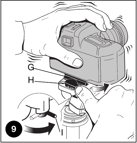 Manfrotto - 322RC2 - MONTAJE DE LA CÁMARA EN LA RÓTULA - Paso 2 MONTAJE DE LA CÁMARA EN LA RÓTULA - Paso 2