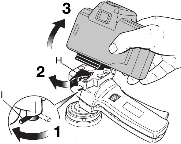 Manfrotto - 322RC2 - EXTRACCIÓN DE LA CÁMARA DE LA RÓTULA EXTRACCIÓN DE LA CÁMARA DE LA RÓTULA