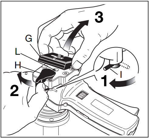 Manfrotto - 322RC2 - EXTRACCIÓN DE LA PLACA DE LIBERACIÓN RÁPIDA DE LA RÓTULA EXTRACCIÓN DE LA PLACA DE LIBERACIÓN RÁPIDA DE LA RÓTULA