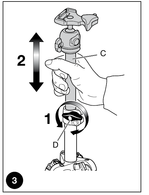 Manfrotto - MKBFR1A4B-BH - CENTRE COLUMN HEIGHT ADJUSTMENT RREGULLIMI I LARTËSISË SË KOLONËS QENDRORE