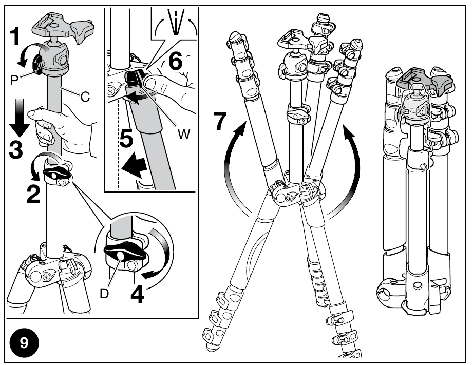 Manfrotto - MKBFR1A4B-BH - FOLD THE TRIPOD WITH CAMERA PLATE REMOVED PALOSNI TRIPODIN ME PLOTËN E KAMERËS TË HEQUR