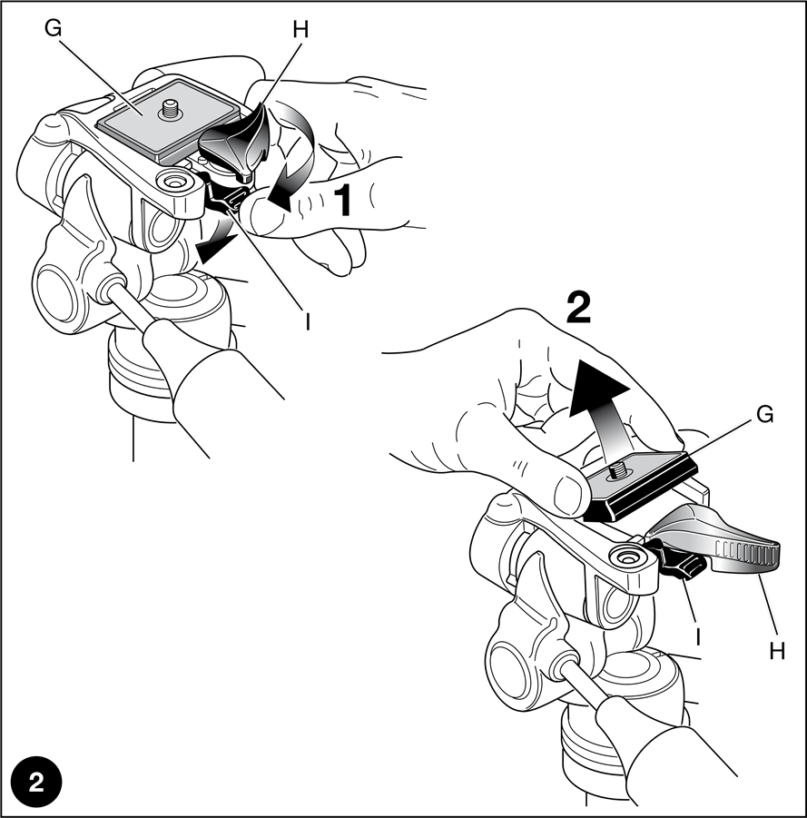 Manfrotto - 804RC2 - HIQNI PLLAKËN E LËSHIMIT TË SHPEJTË NGA KOKA HIQNI PLLAKËN E LËSHIMIT TË SHPEJTË NGA KOKA