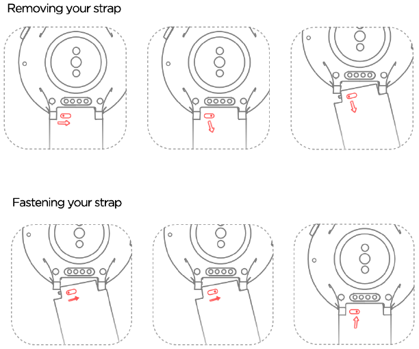 Amazfit - Nexo - Сағатты тағу және бауын ауыстыру Сағатты тағу және бауын ауыстыру