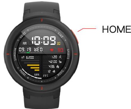 Amazfit - Verge - Button Descriptions Mygtukų aprašymai