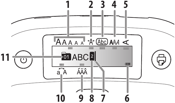 Epson - LW-300 - Näytön ilmaisimet Näytön ilmaisimet
