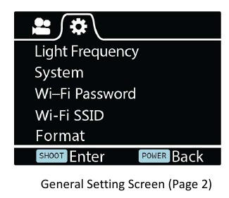 Rollei - Actioncam 400 - Šviesos dažnis Šviesos dažnis