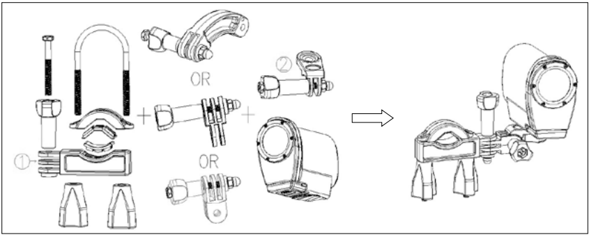 Rollei - Actioncam S-30 WiFi - Στερέωση της συσκευής σε ποδήλατο Στερέωση της συσκευής σε ποδήλατο