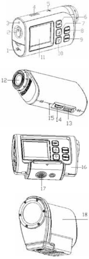 Rollei - Actioncam S-30 WiFi - Ονόματα εξαρτημάτων Ονόματα εξαρτημάτων