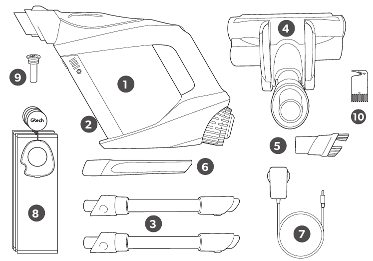 Gtech - Pro 2 - Qurilmaning umumiy ko'rinishi Qurilmaning umumiy ko'rinishi