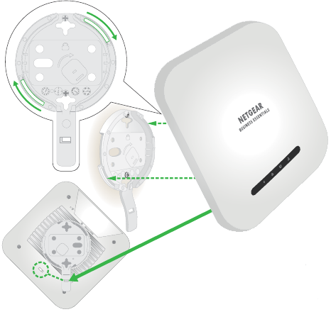 NETGEAR - WAX220 - Қатты қабырғаға орнату - 2-қадам Қатты қабырғаға орнату - 2-қадам