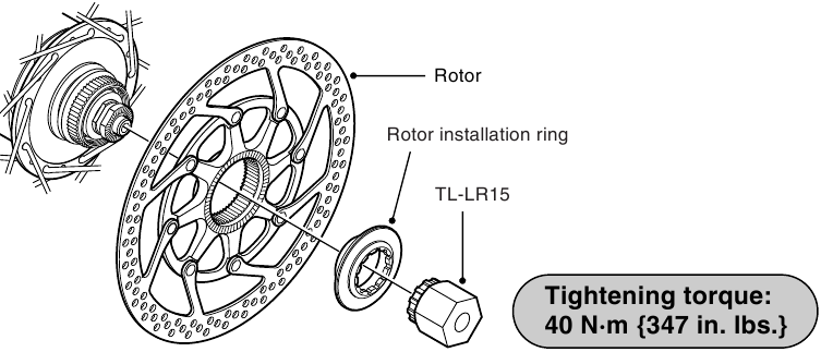 Shimano - DH-S500 - Instalação do rotor Instalação do rotor